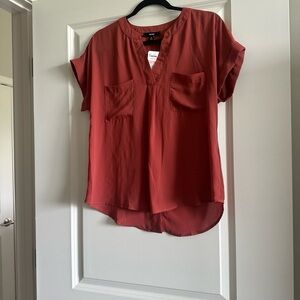 Mine Rich Red V-Neck Blouse